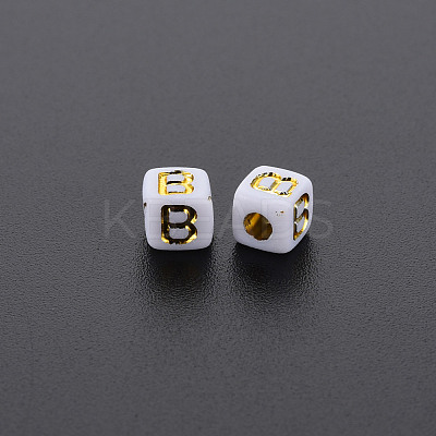 Opaque White Acrylic Beads MACR-Q242-010B-1