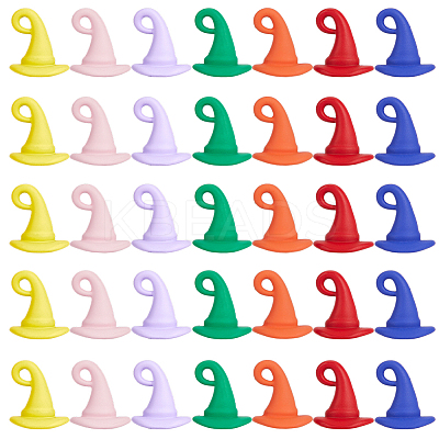 28Pcs 7 Colors Spray Painted Alloy Pendants FIND-SC0012-88-1