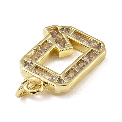 Brass Micro Pave Cubic Zirconia Pendants KK-V014-01G-17-1