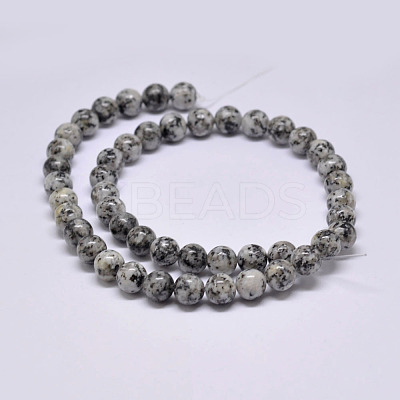 Natural Sesame Jasper/Kiwi Jasper Beads Strands X-G-F351-6mm-1