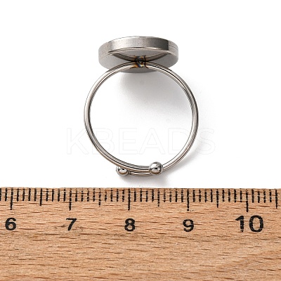 Adjustable 304 Stainless Steel Cuff Ring Components STAS-D372-08P-05-1