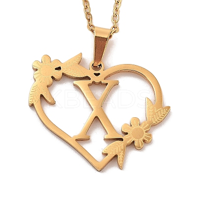 PVD Vacuum Plating 201 Stainless Steel Pendant Necklaces NJEW-R267-02X-G-1