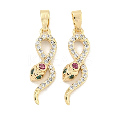 Brass Micro Pave Cubic Zirconia Pendants KK-S386-33G-1