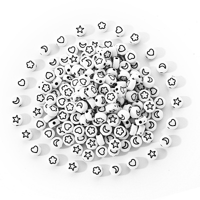 Opaque White Acrylic Beads SACR-YW0001-21B-1