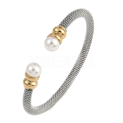 304 Stainless Steel Cuff Bangles for Women STAS-M023-10GP-1