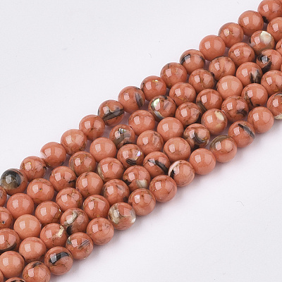 Assembled Synthetic Turquoise and Shell Beads Strands G-S212-4mm-12-1