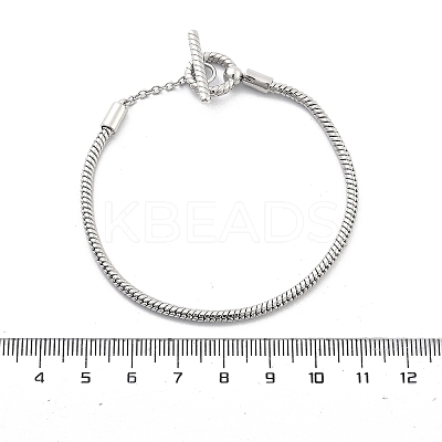 Brass Snake Chain Bracelets for Men Women BJEW-G736-05P-1