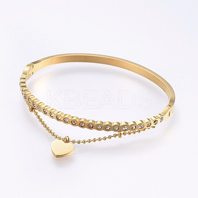 304 Stainless Steel Bangles BJEW-P223-09G-1