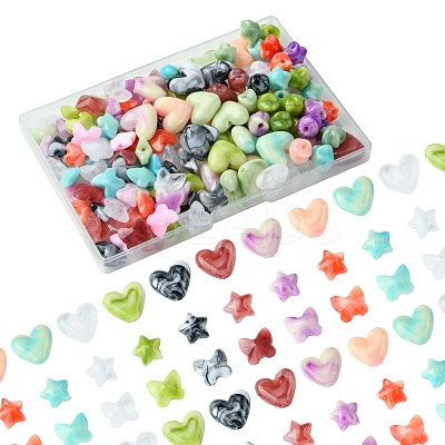 120Pcs 3 Styles Imitation Gemstone Acrylic Beads Sets OACR-FS0001-84-1