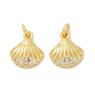 Brass Micro Pave Cubic Zirconia Pendants KK-U073-04G-1