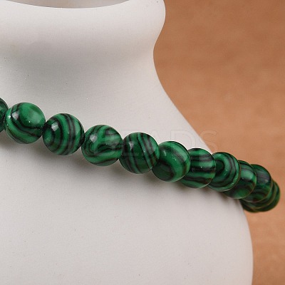 Synthetic Malachite(Dyed) Bead Stretch Bracelets BJEW-K212-A-031-1