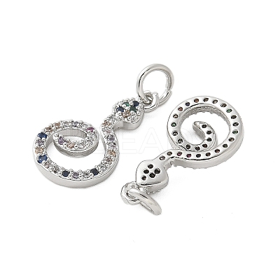 Brass Micro Pave Cubic Zirconia Pendants KK-U056-49P-1
