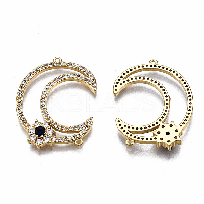 Brass Micro Pave Cubic Zirconia Links Connectors KK-Q277-044-NF-1