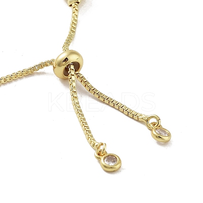 Adjustable Brass Round Beaded Slider Bracelets BJEW-D039-31C-G-1