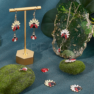 30Pcs 5 Style Alloy Enamel Pendants FIND-SC0003-07-1