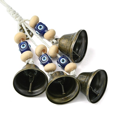 Iron Witch Bells for Door Knob Protection HJEW-JM02186-1
