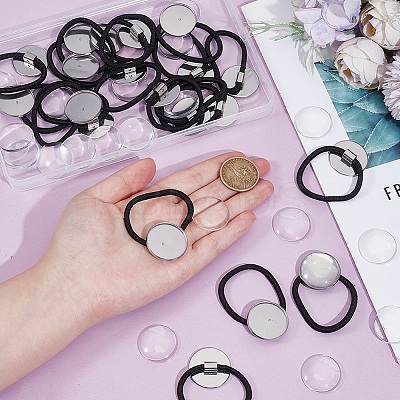 20Pcs Stainless Steel Elastic Hair Ties Findings OHAR-UN0001-01-1
