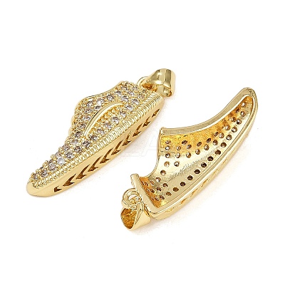 Brass Micro Pave Cubic Zirconia Pendants KK-S526-10G-D-1
