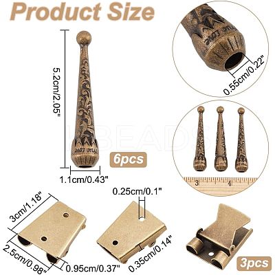 3Pcs Iron Bolo Tie Slide Clasps FIND-ANB0003-18AB-1