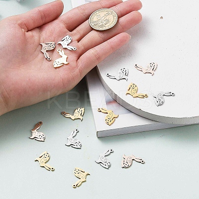 24Pcs 3 Colors 201 Stainless Steel Pendants STAS-UN0020-32-1
