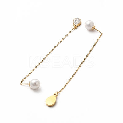 Rhinestone Geometry Dangle Stud Earrings EJEW-E278-05G-03-1