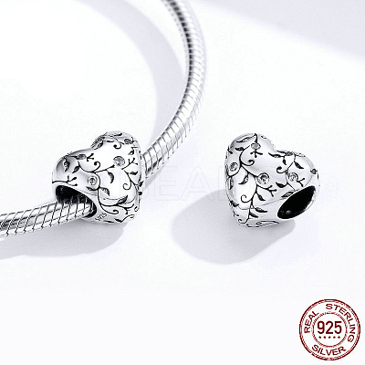 925 Sterling Silver Euorpean Beads STER-FF0012-02AS-1