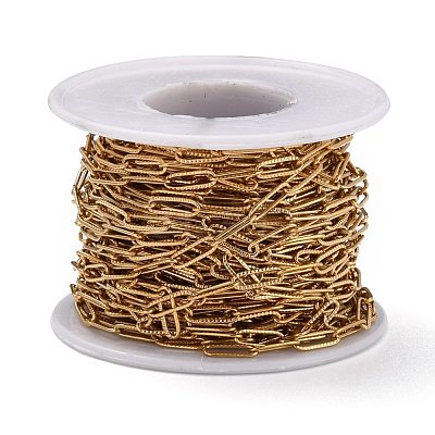 304 Stainless Steel Paperclip Chains CHS-D033-06G-02-1