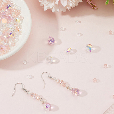 114Pcs Transparent Electroplate Glass Beads GLAA-PA0001-17B-1