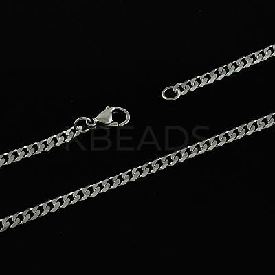 Tarnish Resistant 304 Stainless Steel Curb Chain Necklaces LS-STAS-S029-04-1