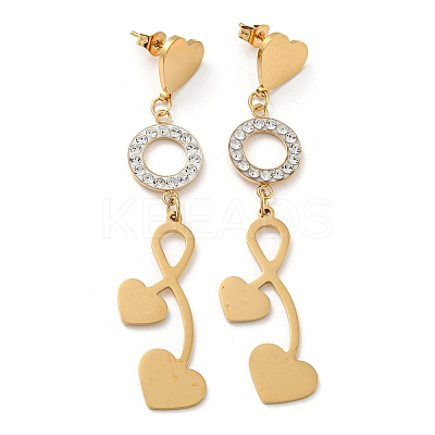 Ion Plating(IP) Golden 304 Stainless Steel Geometry Dangle Stud Earrings EJEW-D083-10D-G-1