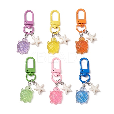 Gradient Color Luminous Opaque Resin Pendant Decorations HJEW-JM03141-1