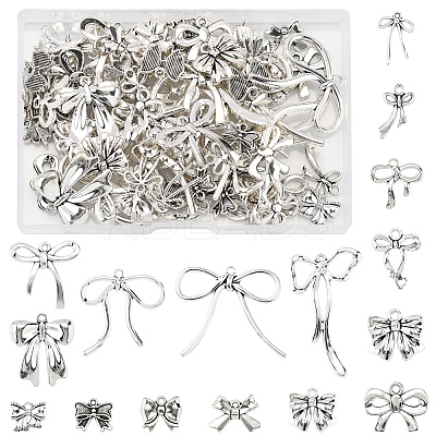 80Pcs 16 Styles Tibetan Style Alloy Pendants TIBEP-FS0001-31-1