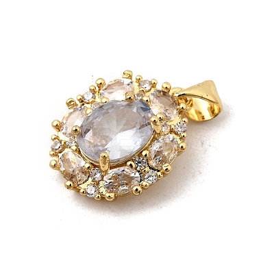 Brass Micro Pave Cubic Zirconia Pendants KK-I360-010G-01-1