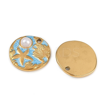 304 Stainless Steel Enamel Pendants STAS-K309-02G-1