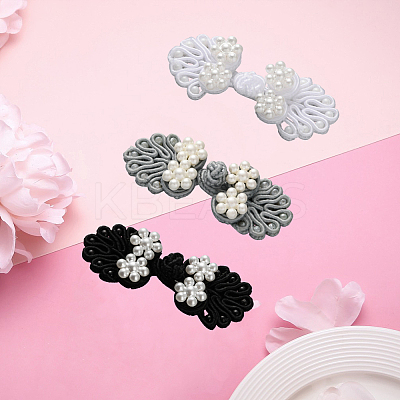 30Pcs 3 Colors Handmade Chinese Frogs Knots Buttons Sets AJEW-CY0001-48-1