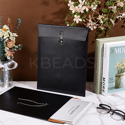2Pcs A4 PU Leather Stationery Storage Pockets AJEW-BC0009-22A-1