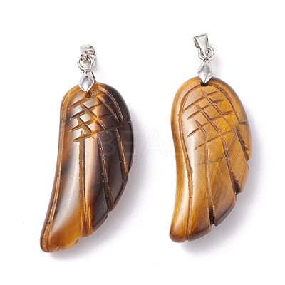 Natural Tiger Eye Pendants G-I314-01P-11-1
