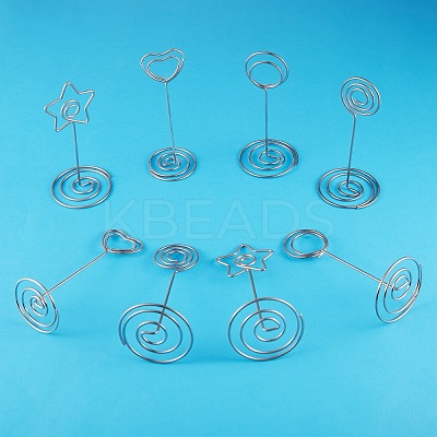 20Pcs 4 Style Carbon Steel Name Card Holder AJEW-SZ0001-79-1