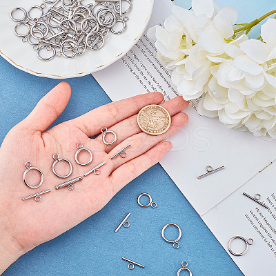 304 Stainless Steel Toggle Clasps STAS-UN0012-90P-1