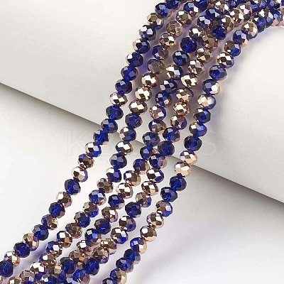Electroplate Transparent Glass Beads Strands EGLA-A034-T2mm-N19-1