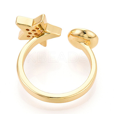 Star Brass Micro Pave Cubic Zirconia Cup Peg Ring Settings KK-N274-06G-1