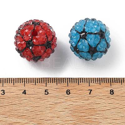 Sports Resin Rhinestone Beads OACR-D307-04-1