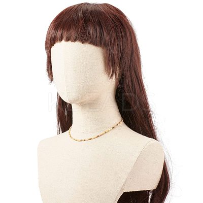 Natural Crackle Agate Beaded Necklaces for Women NJEW-JN03789-04-1