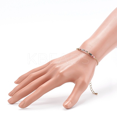 December Birthstone Natural Multicolor Tourmaline Beaded Bracelets X-BJEW-JB06092-12-1