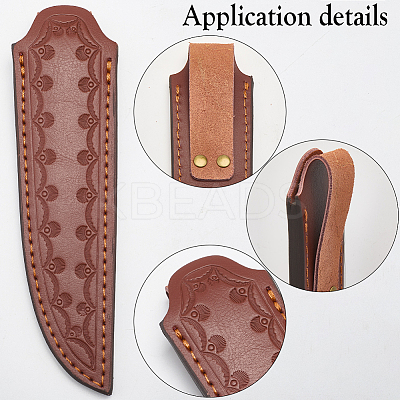 Knife Shaped Cowhide Knife Sheaths AJEW-WH20006-190-1