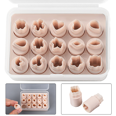 15Pcs 15 Styles Plastic Clay Molds DIY-WH20032-50-1