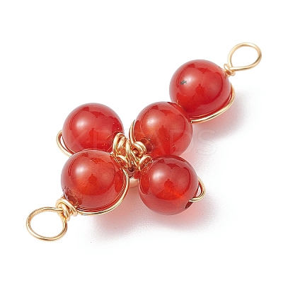 Natural Mixed Gemstone Connector Charms PALLOY-JF02228-1