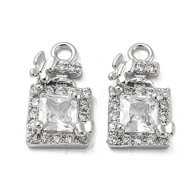 Brass Micro Pave Cubic Zirconia Pendants KK-H460-11P-1
