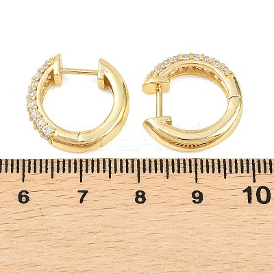 Ring Brass Micro Pave Clear Cubic Zirconia Hoop Earrings EJEW-D348-12G-1