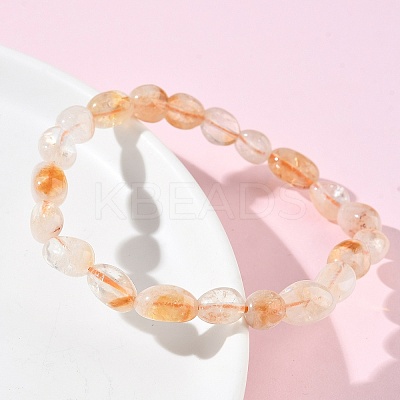 Natural Citrine Beads Stretch Bracelets for Women BJEW-Z158-02A-01-1
